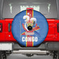 DR Congo Independence Day Spare Tire Cover Leopard Pattern With Coat Of Arms