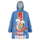 DR Congo Independence Day Wearable Blanket Hoodie Leopard Pattern With Coat Of Arms