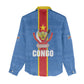 DR Congo Independence Day Women Casual Shirt Leopard Pattern With Coat Of Arms