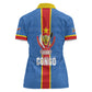 DR Congo Independence Day Women Polo Shirt Leopard Pattern With Coat Of Arms