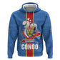 DR Congo Independence Day Zip Hoodie Leopard Pattern With Coat Of Arms
