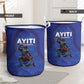 Haiti Ayiti Nan Mondyal 2026 Laundry Basket Fyete Lit Victwa Blue Version