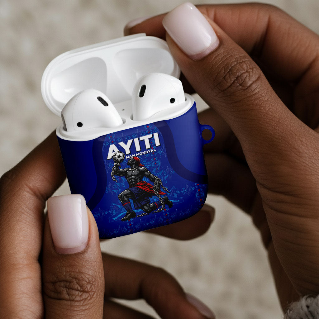 Haiti Ayiti Nan Mondyal 2026 AirPods Case Fyete Lit Victwa Blue Version