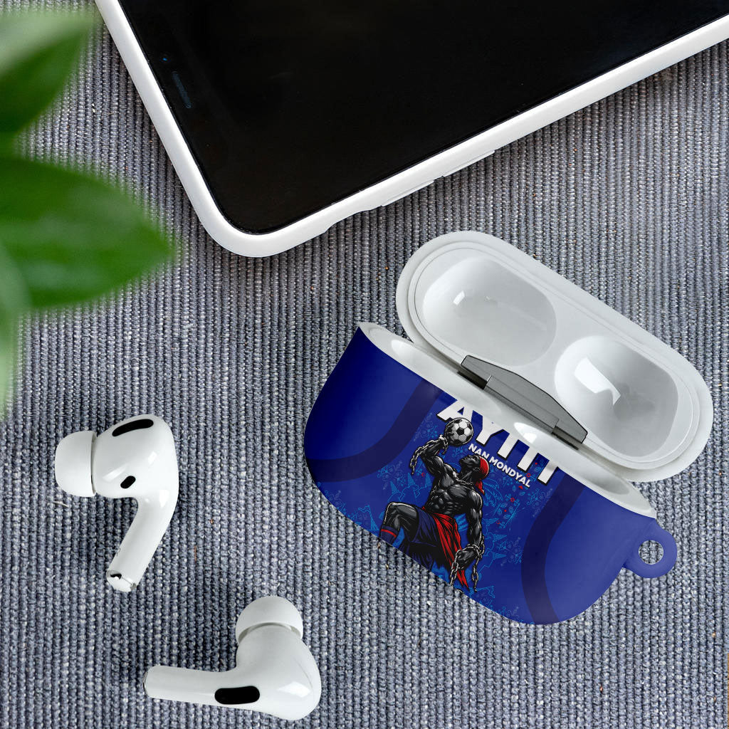 Haiti Ayiti Nan Mondyal 2026 AirPods Case Fyete Lit Victwa Blue Version
