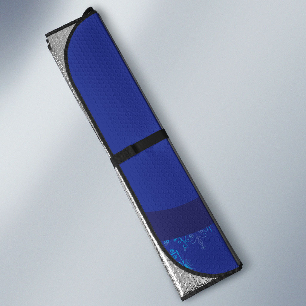 Haiti Ayiti Nan Mondyal 2026 Auto Sun Shade Fyete Lit Victwa Blue Version
