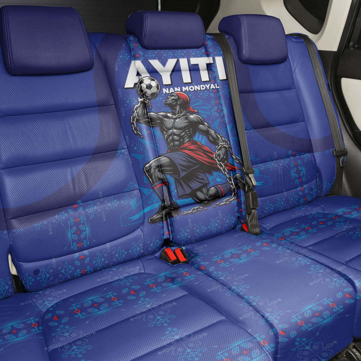 Haiti Ayiti Nan Mondyal 2026 Back Car Seat Cover Fyete Lit Victwa Blue Version