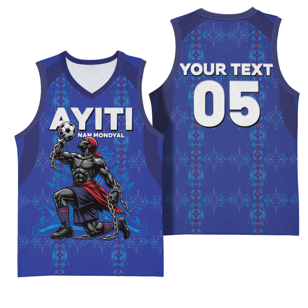 Custom Haiti Ayiti Nan Mondyal 2026 Basketball Jersey Fyete Lit Victwa Blue Version