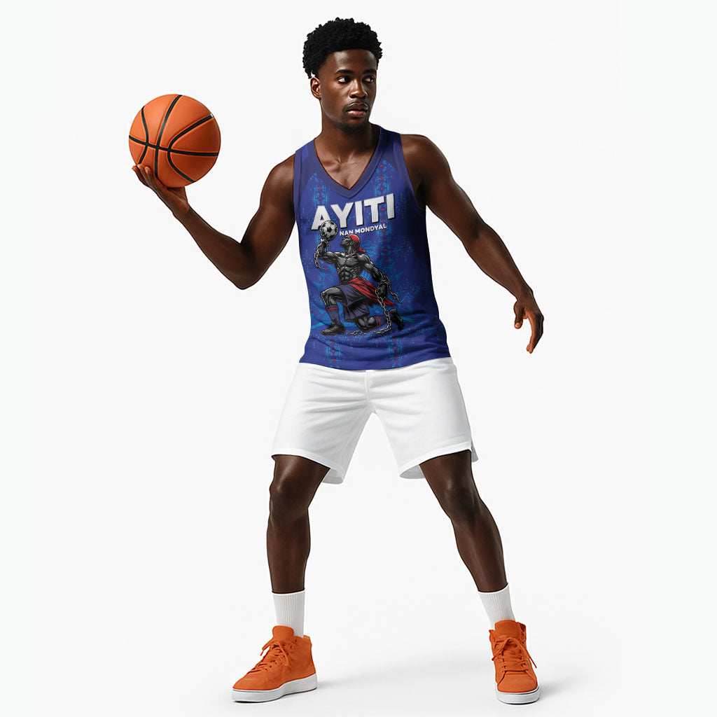 Custom Haiti Ayiti Nan Mondyal 2026 Basketball Jersey Fyete Lit Victwa Blue Version