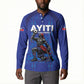 Custom Haiti Ayiti Nan Mondyal 2026 Button Sweatshirt Fyete Lit Victwa Blue Version
