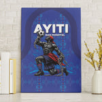 Haiti Ayiti Nan Mondyal 2026 Canvas Wall Art Fyete Lit Victwa Blue Version