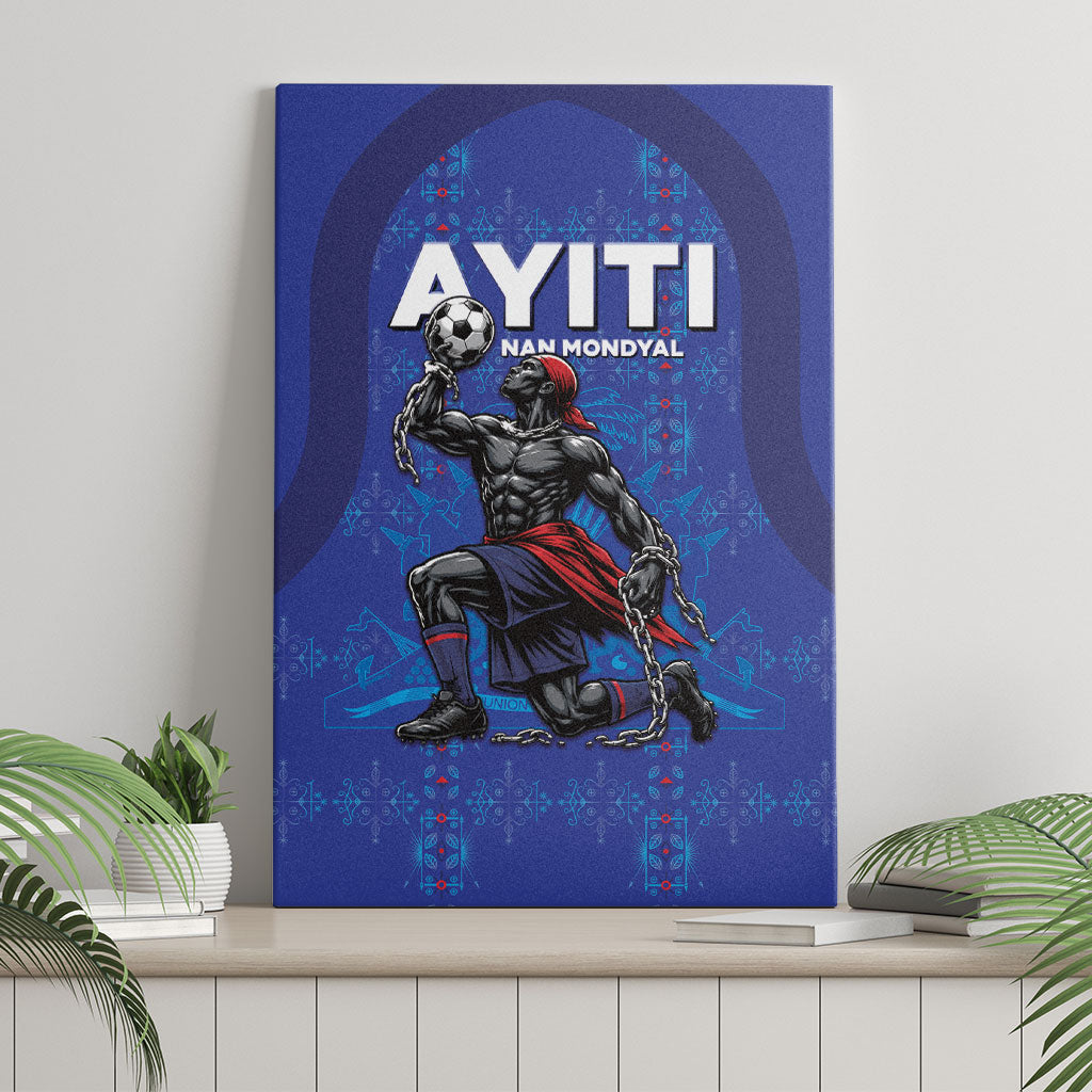Haiti Ayiti Nan Mondyal 2026 Canvas Wall Art Fyete Lit Victwa Blue Version