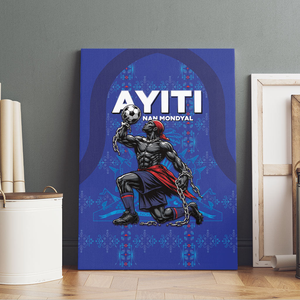 Haiti Ayiti Nan Mondyal 2026 Canvas Wall Art Fyete Lit Victwa Blue Version