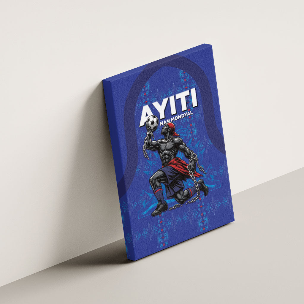 Haiti Ayiti Nan Mondyal 2026 Canvas Wall Art Fyete Lit Victwa Blue Version