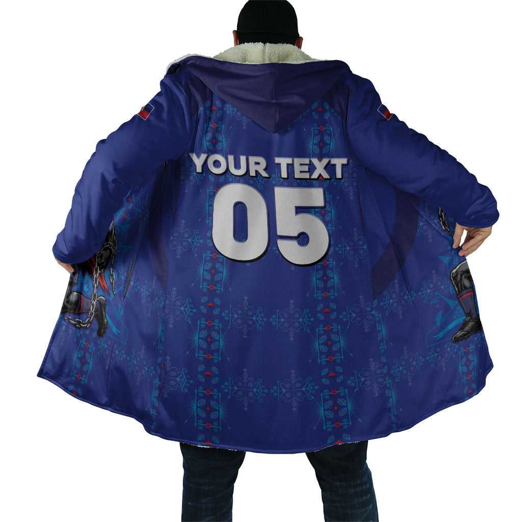 Custom Haiti Ayiti Nan Mondyal 2026 Cloak Fyete Lit Victwa Blue Version