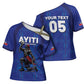 Custom Haiti Ayiti Nan Mondyal 2026 Cross Shoulder Shirt Fyete Lit Victwa Blue Version