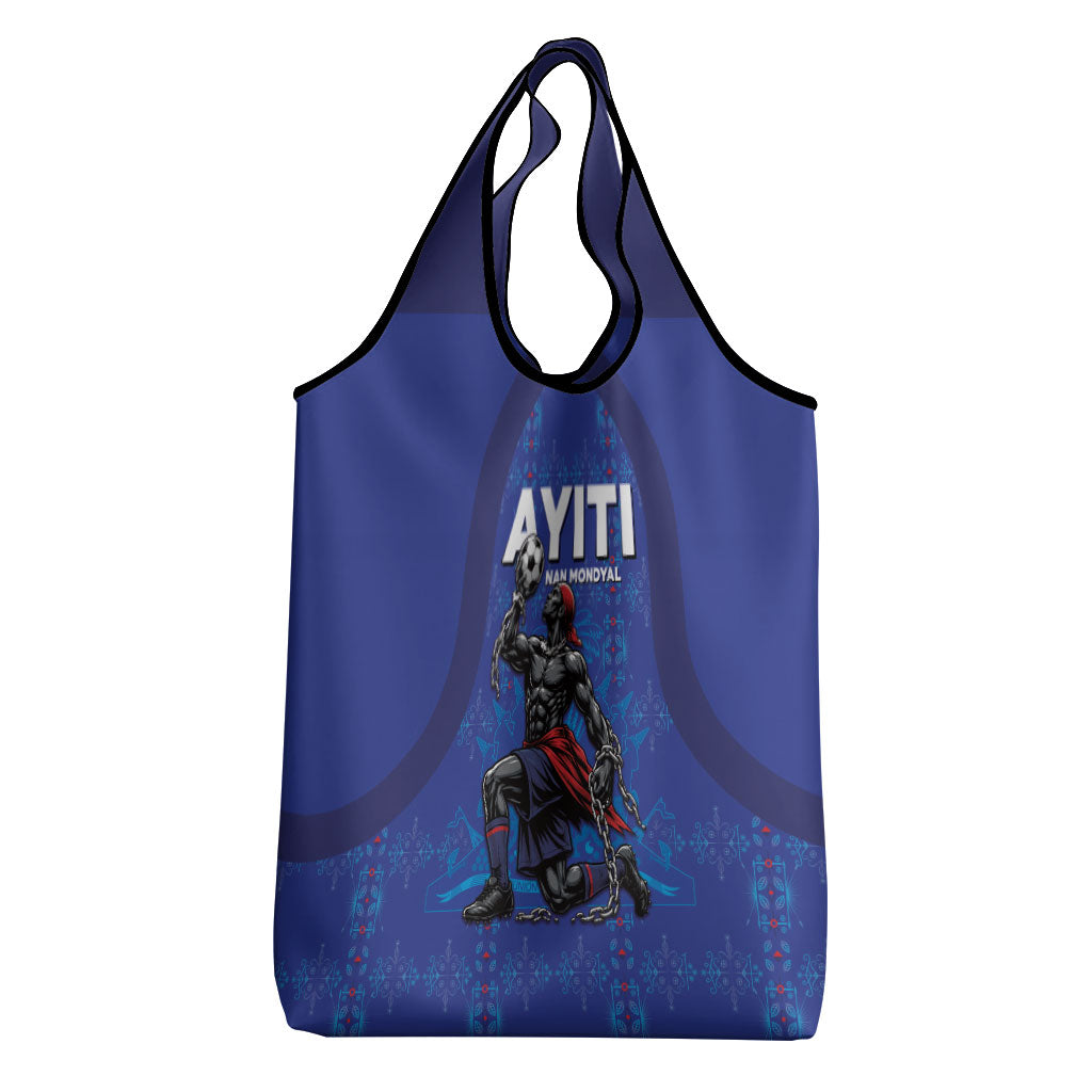 Haiti Ayiti Nan Mondyal 2026 Grocery Bag Fyete Lit Victwa Blue Version