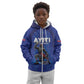 Custom Haiti Ayiti Nan Mondyal 2026 Kid Hoodie Fyete Lit Victwa Blue Version