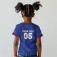 Custom Haiti Ayiti Nan Mondyal 2026 Kid T shirt Fyete Lit Victwa Blue Version