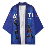 Custom Haiti Ayiti Nan Mondyal 2026 Kimono Fyete Lit Victwa Blue Version