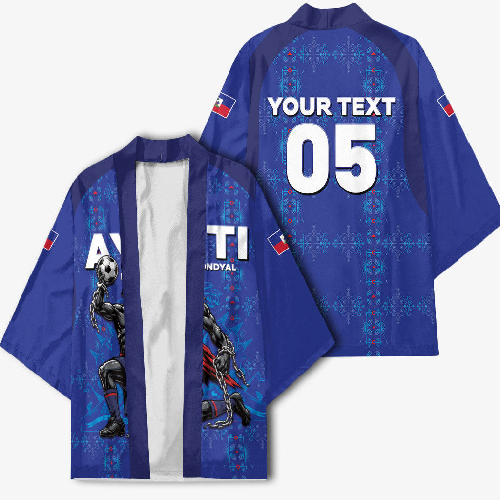 Custom Haiti Ayiti Nan Mondyal 2026 Kimono Fyete Lit Victwa Blue Version