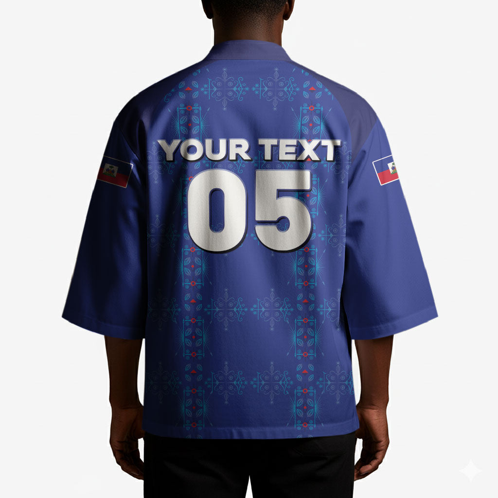 Custom Haiti Ayiti Nan Mondyal 2026 Kimono Fyete Lit Victwa Blue Version