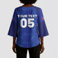 Custom Haiti Ayiti Nan Mondyal 2026 Kimono Sleeve Blouse Fyete Lit Victwa Blue Version