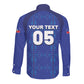 Custom Haiti Ayiti Nan Mondyal 2026 Long Sleeve Button Shirt Fyete Lit Victwa Blue Version