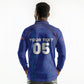 Custom Haiti Ayiti Nan Mondyal 2026 Long Sleeve Polo Shirt Fyete Lit Victwa Blue Version