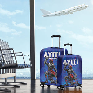 Haiti Ayiti Nan Mondyal 2026 Luggage Cover Fyete Lit Victwa Blue Version