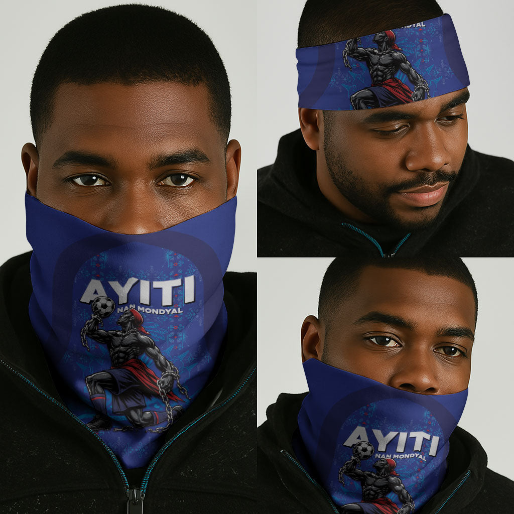 Haiti Ayiti Nan Mondyal 2026 Neck Gaiter Fyete Lit Victwa Blue Version