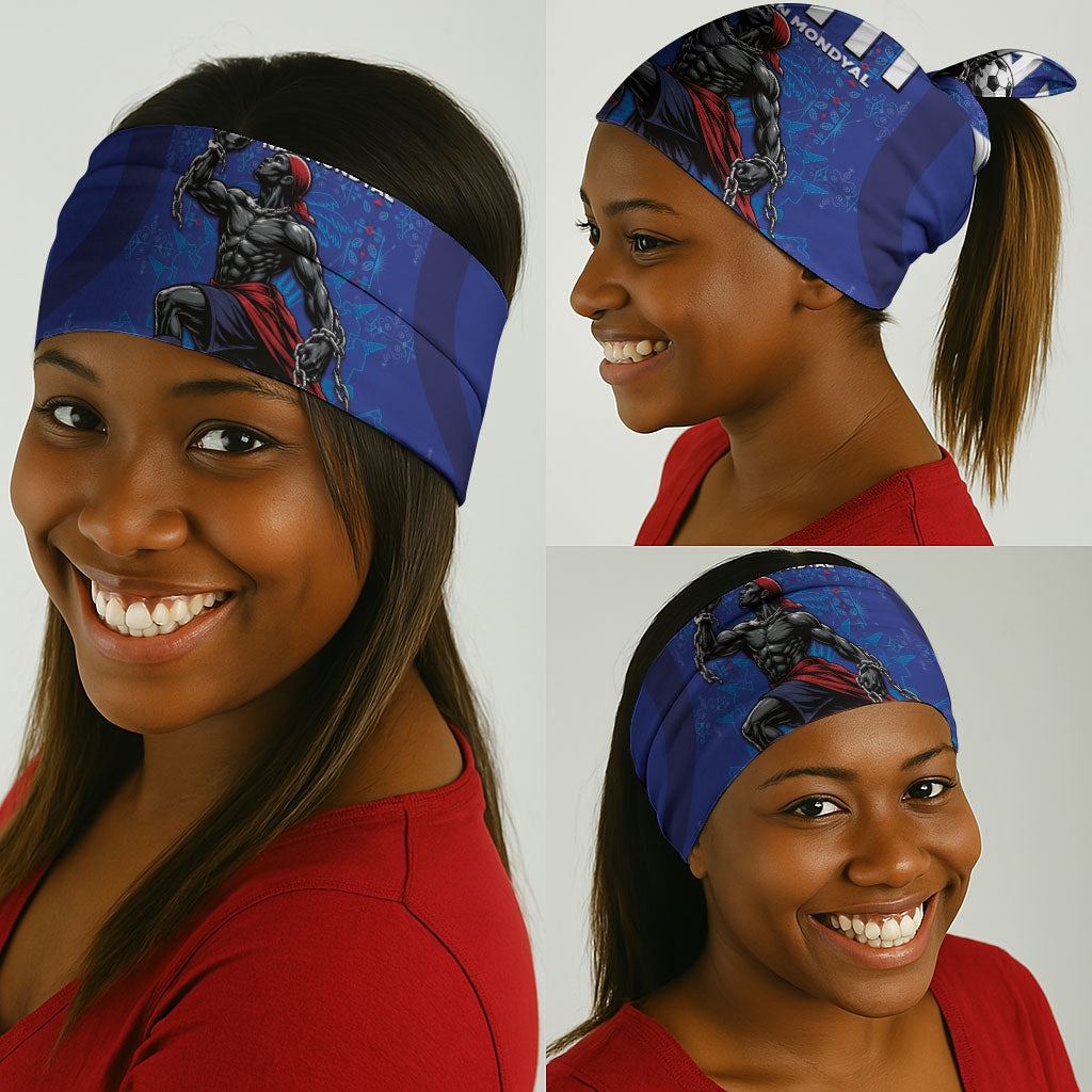 Haiti Ayiti Nan Mondyal 2026 Neck Gaiter Fyete Lit Victwa Blue Version
