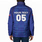 Custom Haiti Ayiti Nan Mondyal 2026 Padded Jacket Fyete Lit Victwa Blue Version