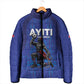 Custom Haiti Ayiti Nan Mondyal 2026 Padded Jacket Fyete Lit Victwa Blue Version