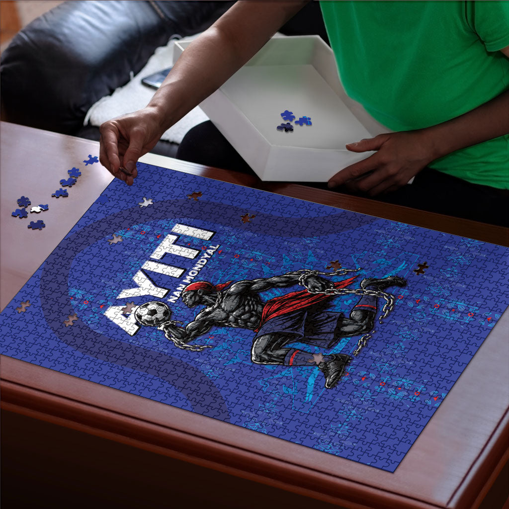 Haiti Ayiti Nan Mondyal 2026 Puzzle Fyete Lit Victwa Blue Version