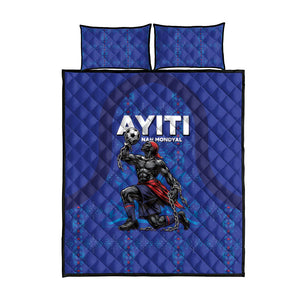 Haiti Ayiti Nan Mondyal 2026 Quilt Bed Set Fyete Lit Victwa Blue Version