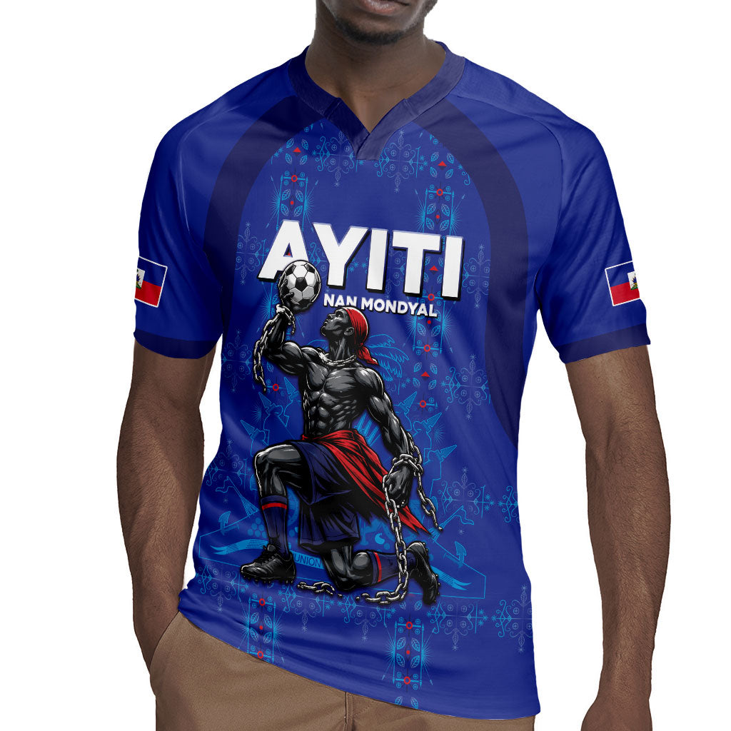 Custom Haiti Ayiti Nan Mondyal 2026 Rugby Jersey Fyete Lit Victwa Blue Version