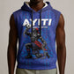 Custom Haiti Ayiti Nan Mondyal 2026 Sleeveless Hoodie Fyete Lit Victwa Blue Version