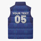 Custom Haiti Ayiti Nan Mondyal 2026 Sleeveless Puffer Jacket Fyete Lit Victwa Blue Version