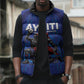Custom Haiti Ayiti Nan Mondyal 2026 Sleeveless Puffer Jacket Fyete Lit Victwa Blue Version