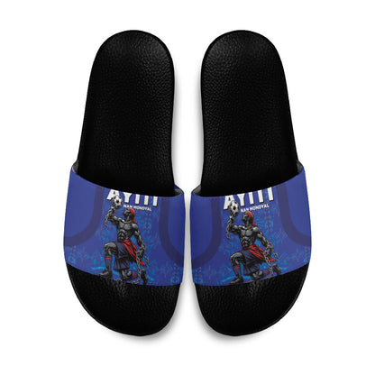Haiti Ayiti Nan Mondyal 2026 Slide Sandals Fyete Lit Victwa Blue Version