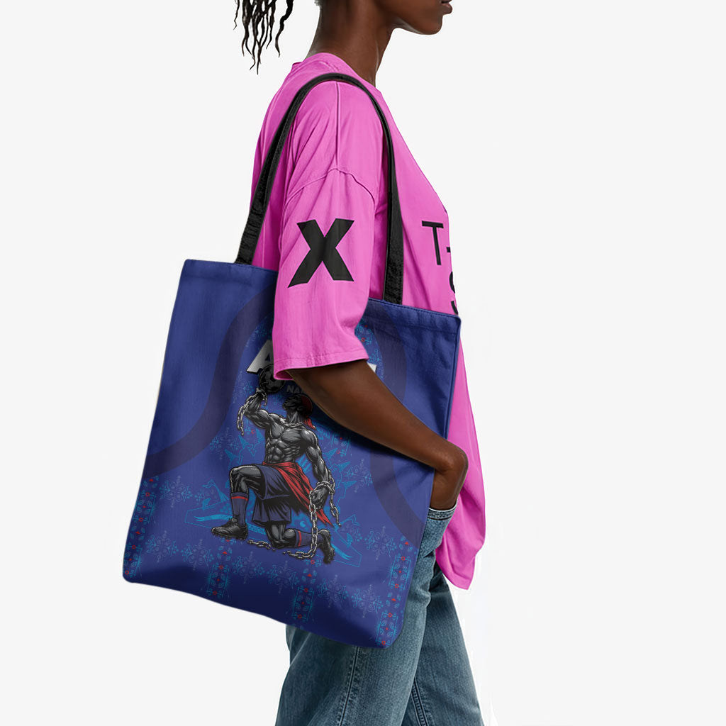 Haiti Ayiti Nan Mondyal 2026 Tote Bag Fyete Lit Victwa Blue Version