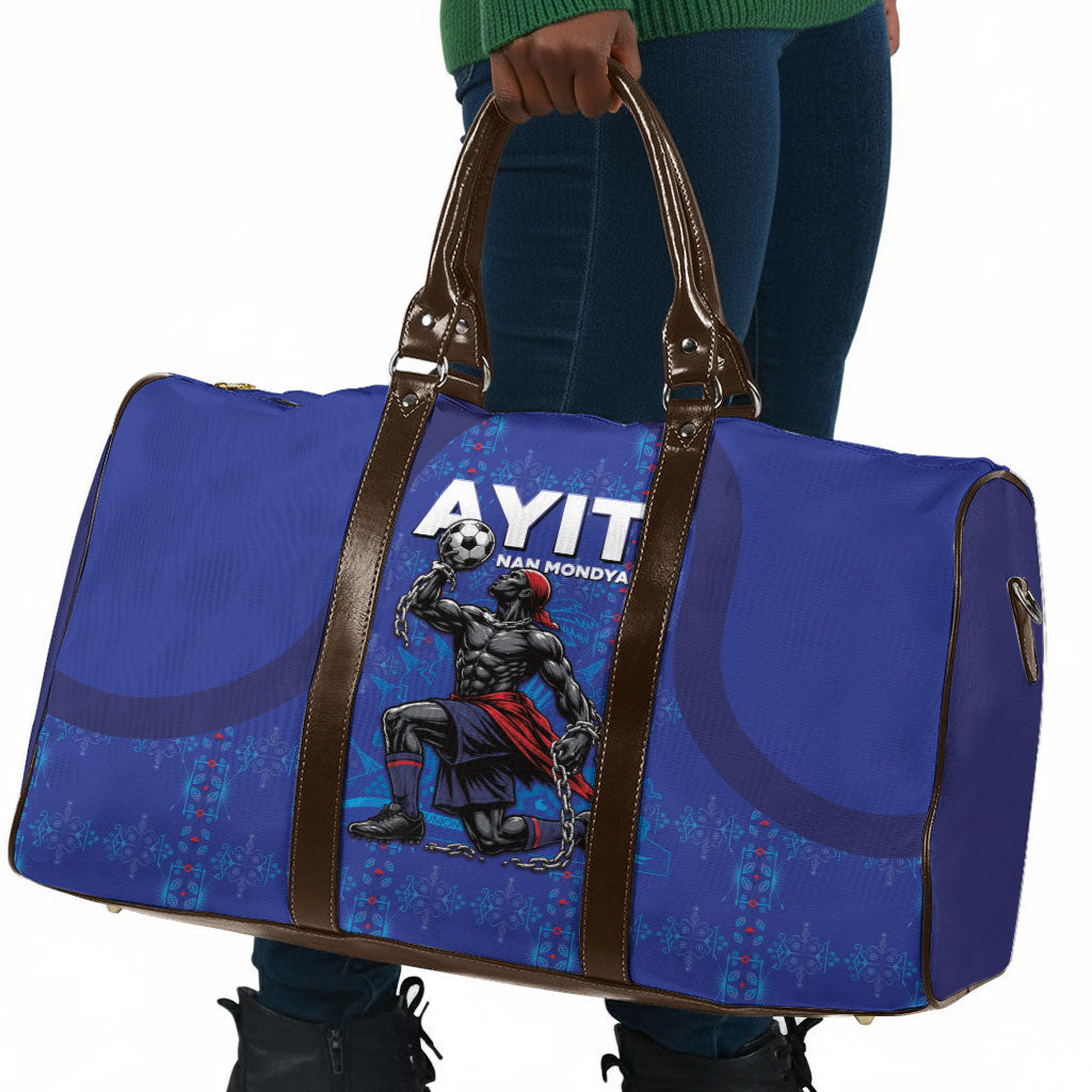 Haiti Ayiti Nan Mondyal 2026 Travel Bag Fyete Lit Victwa Blue Version