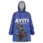 Custom Haiti Ayiti Nan Mondyal 2026 Wearable Blanket Hoodie Fyete Lit Victwa Blue Version