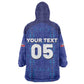 Custom Haiti Ayiti Nan Mondyal 2026 Wearable Blanket Hoodie Fyete Lit Victwa Blue Version