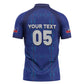Custom Haiti Ayiti Nan Mondyal 2026 Zipper Polo Shirt Fyete Lit Victwa Blue Version