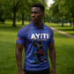 Custom Haiti Ayiti Nan Mondyal 2026 Zipper Polo Shirt Fyete Lit Victwa Blue Version