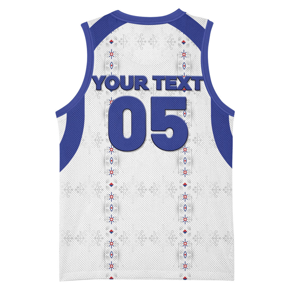 Custom Haiti Ayiti Nan Mondyal 2026 Basketball Jersey Fyete Lit Victwa White Version