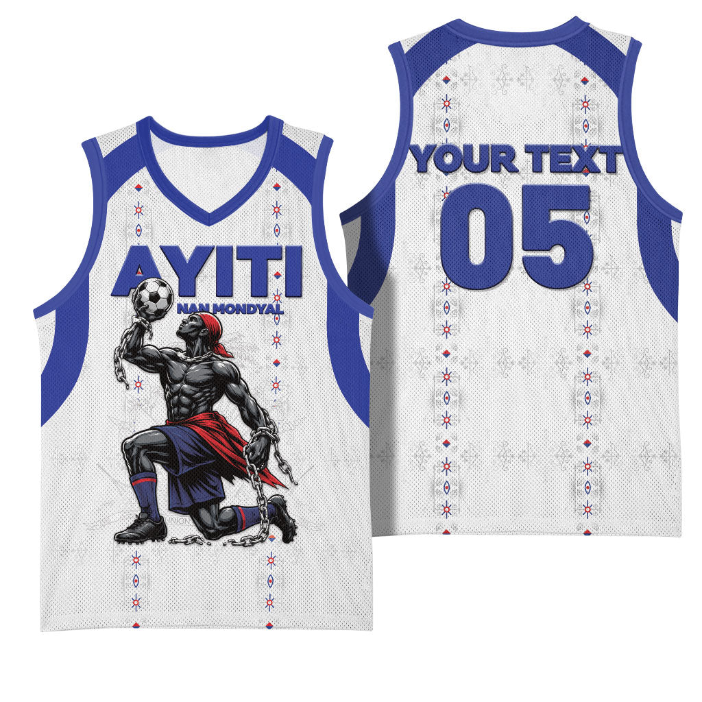 Custom Haiti Ayiti Nan Mondyal 2026 Basketball Jersey Fyete Lit Victwa White Version