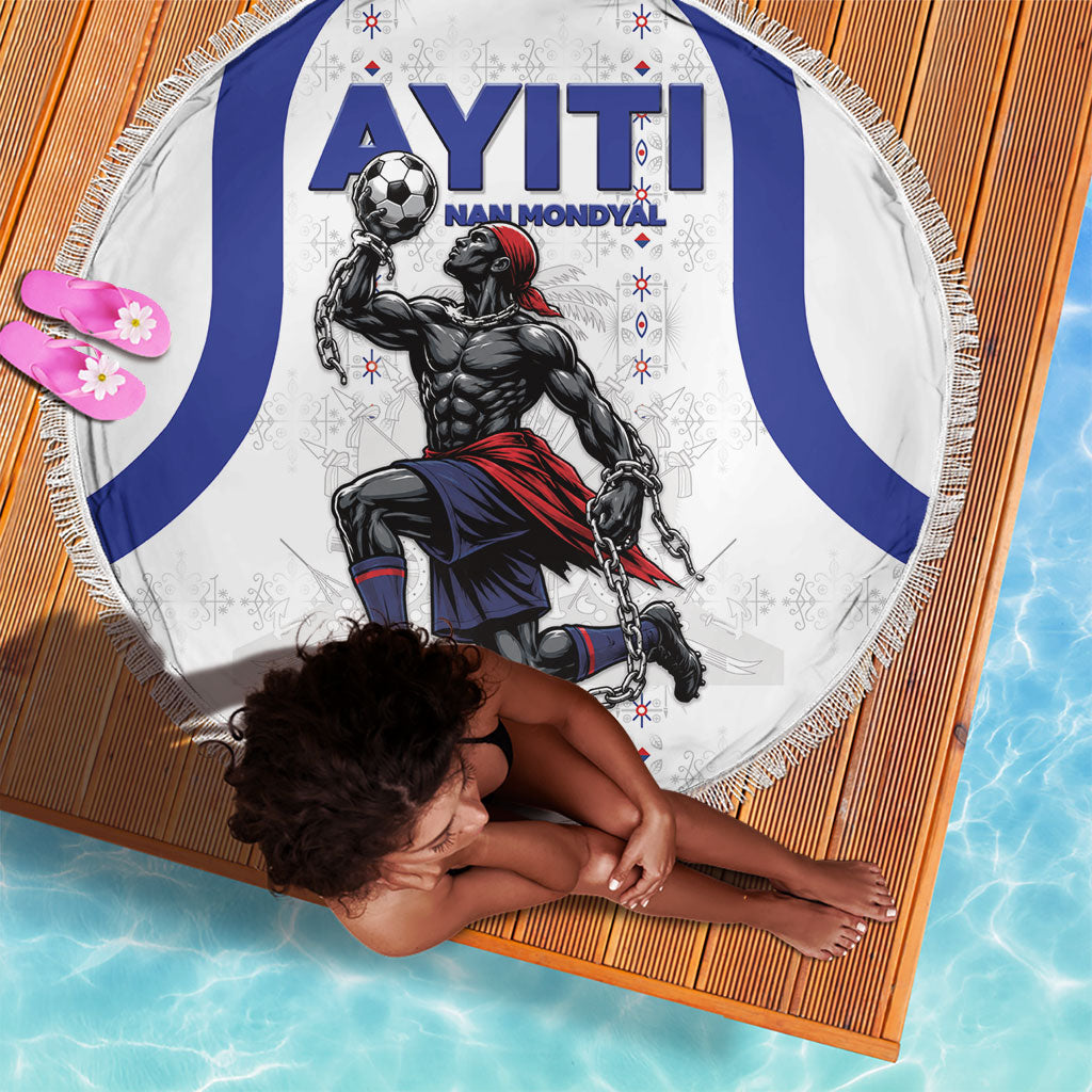 Haiti Ayiti Nan Mondyal 2026 Beach Blanket Fyete Lit Victwa White Version