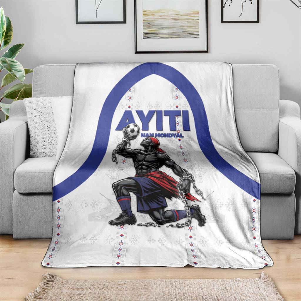 Haiti Ayiti Nan Mondyal 2026 Blanket Fyete Lit Victwa White Version